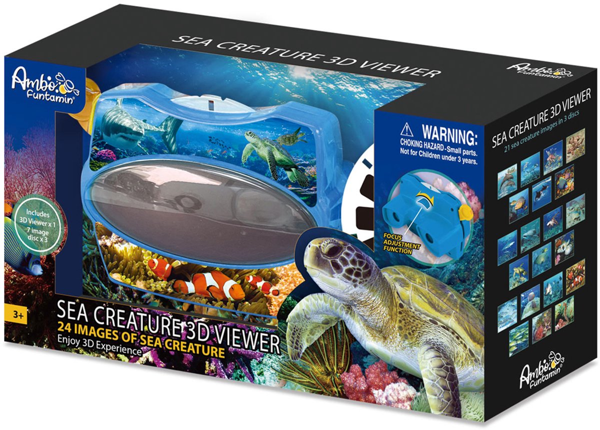 Ambo 3D viewer jouet animaux marins éducatif carton multicolore.