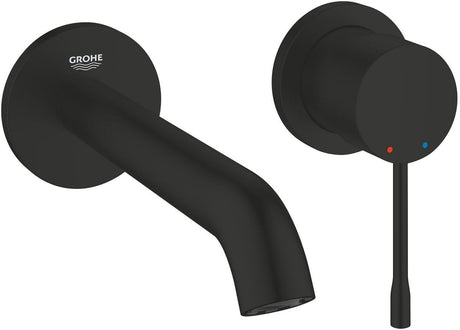Mitigeur lavabo deux trous Grohe essence nouveau taille M – mural – aquaguide – 183 mm – noir mat