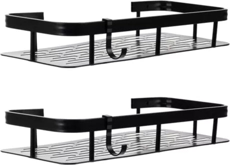 Étagère de salle de bain Ruhhy - 2x pièces - noir - l30 cm - flottante - industrielle - pour salle de bain ou cuisine