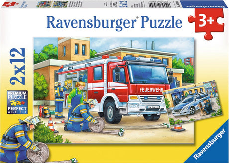 Ravensburger puzzle police et pompiers - 4x12 pièces - puzzle pour enfants