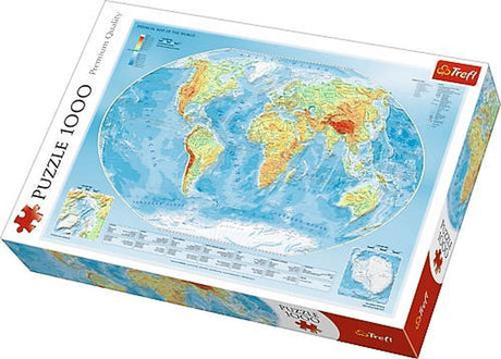 Trefl puzzle carte du monde 1000 pièces - carte physique du monde.
