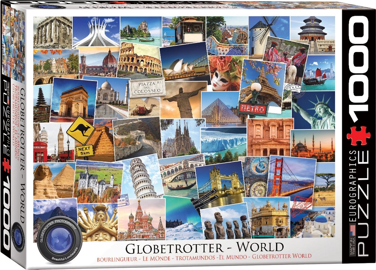 Eurographics - monde globe-trotter - 1000 pièces 68×48cm (l×h) - puzzle