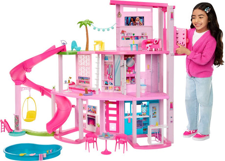 Maison de poupée Barbie Dream House - 114 cm de haut - avec toboggan et plus de 75 accessoires