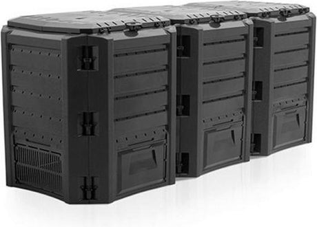 Système de compostage sans marque sans marque 1200 litres - 3 fûts - système de compostage avec 3 fûts 1200 l - noir