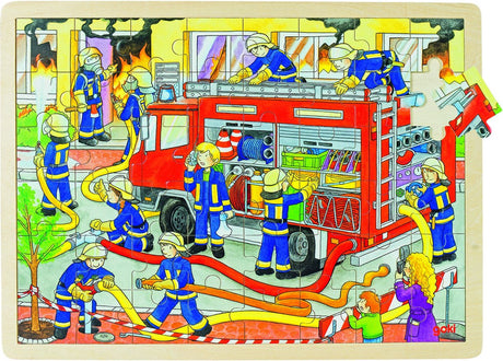 Goki Wooden Jigsaw Puzzle - Fire Brigade, 48e.
