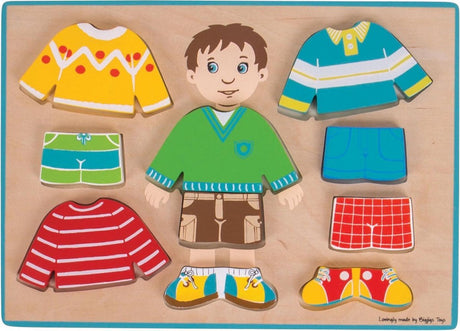 Puzzle en bois Bigjigs pour habiller des jouets éducatifs pour garçons.
