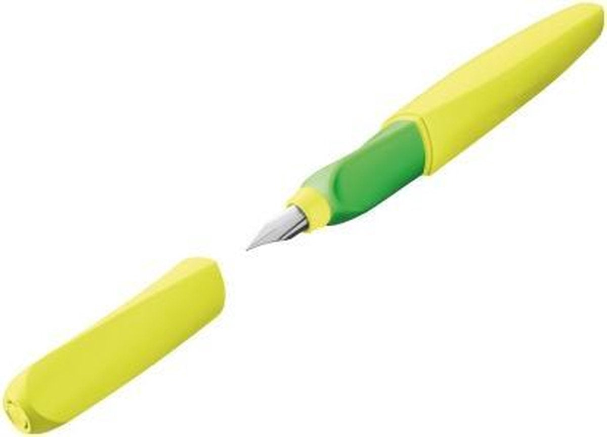 Stylo plume Pelikan twist - jaune fluo - incl. 2 cartouches supplémentaires