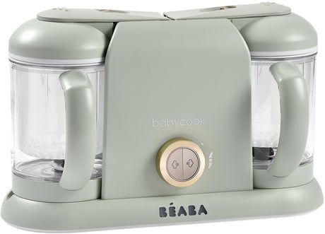 Béaba babycook® duo – Robot culinaire pour bébé 4 en 1 – capacité xxl – cuire à la vapeur, mélanger, décongeler, chauffer – 2200 ml – vert brume