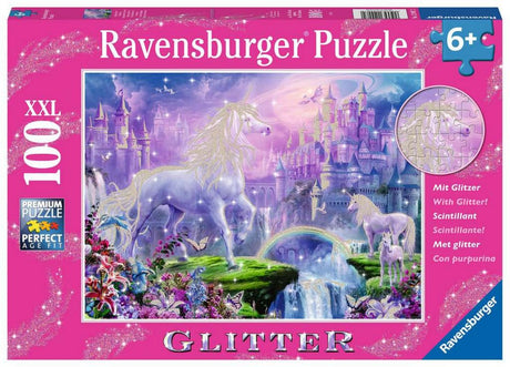 Ravensburger puzzle royaume des licornes (paillettes) - puzzle - 100 pièces