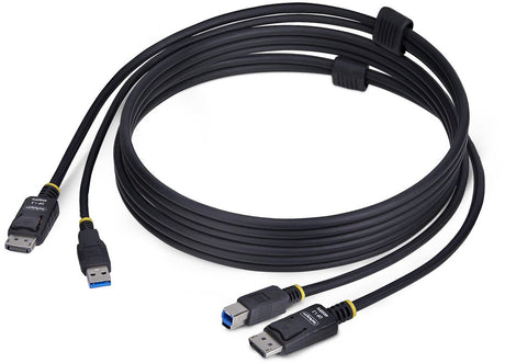 Startech .com Port d'affichage 1,8 m et câble KVM USB, 5 Gbit/s, 4K 60 Hz, HDR10, DP 1.2 et câble combiné USB pour commutateurs KVM
