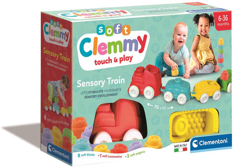 Clementoni - train sensoriel - jouet bébé - train doux - clémmy doux - artisanat - 6-36 mois