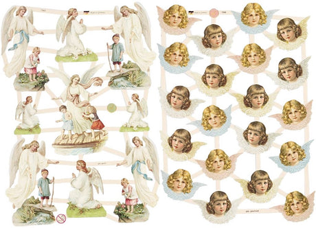 Creativ company images vintage, anges nostalgiques, feuille 16,5x23,5 cm, 2 feuilles 1 boîte