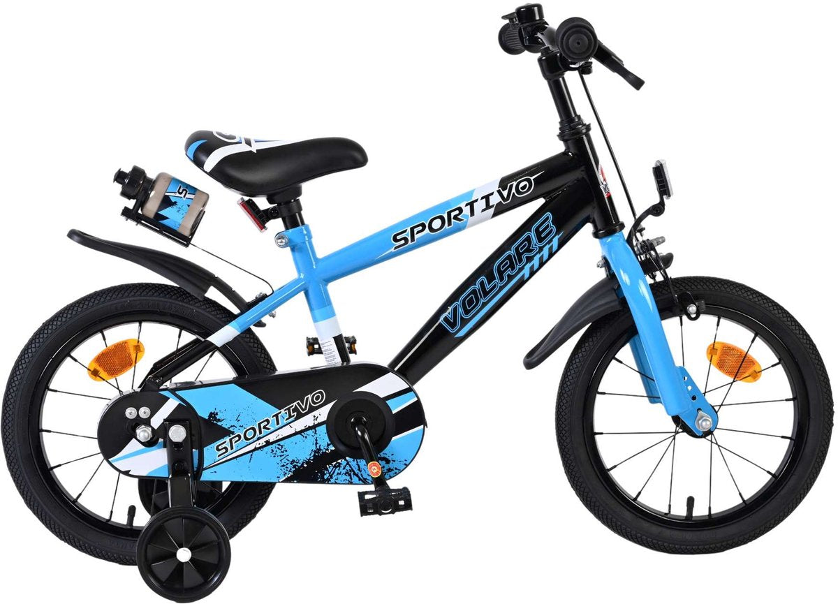 Vélo enfant Volare sportivo - garçons - 14 pouces - bleu noir