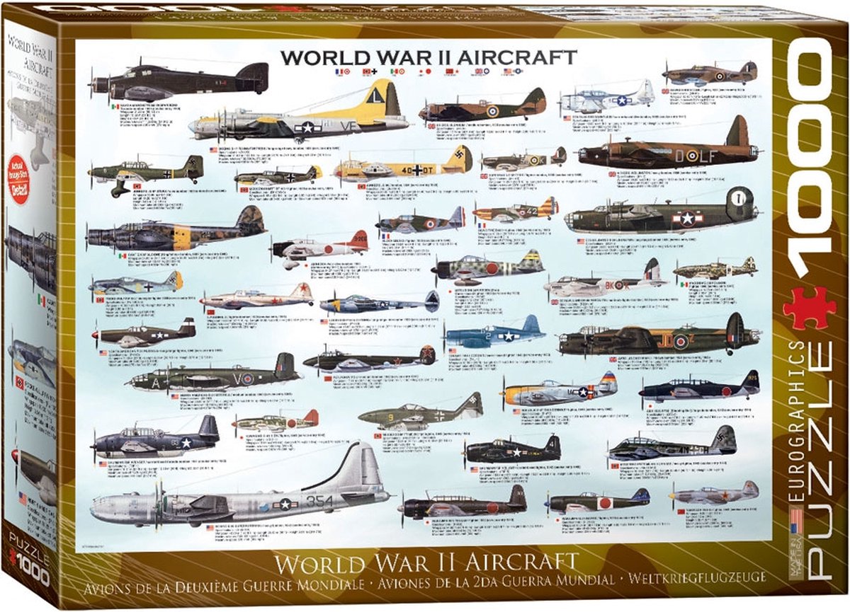 Eurographics - avion de la seconde guerre mondiale [avion de la seconde guerre mondiale] - 1000 pièces 68×48cm (l×h) - puzzle
