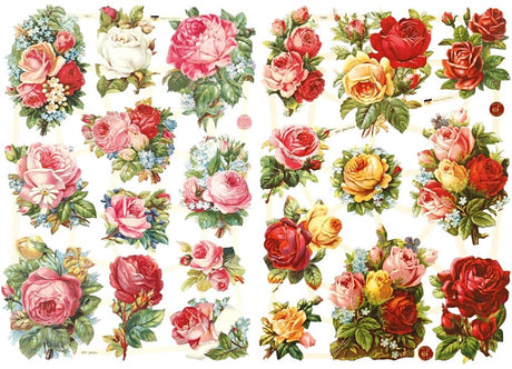 Creativ company images vintage, roses, feuille 16,5x23,5 cm, 2 feuilles 1 boîte