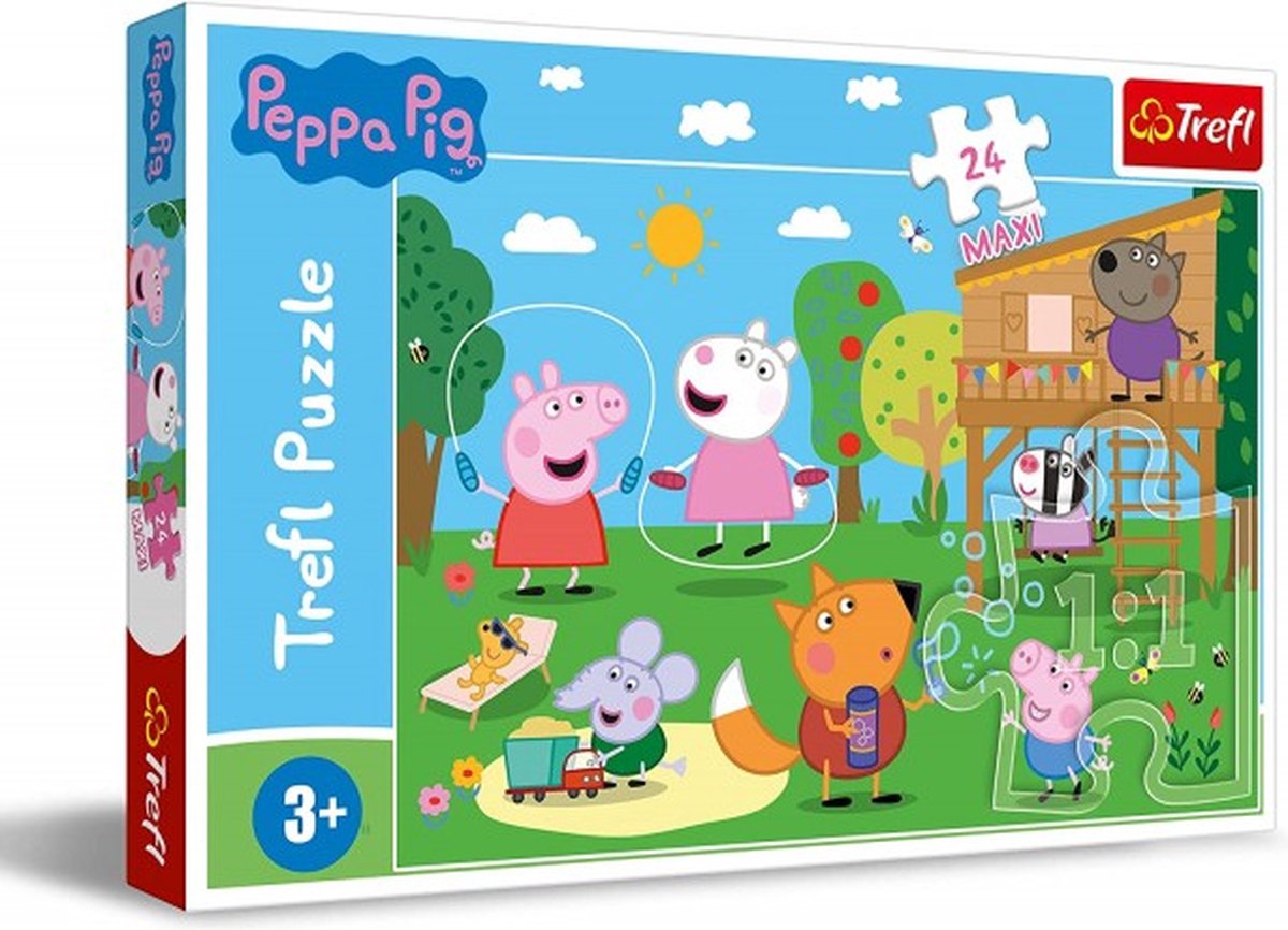 Puzzle Trefl Peppa Pig - Amusez-vous dans l'herbe - 24 pièces.