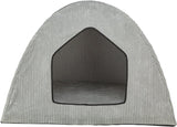 Tente de lit pour chien Trixie Jonna Vital en tissu côtelé gris clair