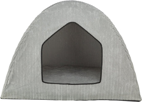Tente de lit pour chien Trixie Jonna Vital en tissu côtelé gris clair