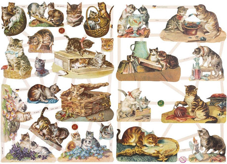 Creativ company images vintage, chats, feuille 16,5x23,5 cm, 2 feuilles 1 boîte