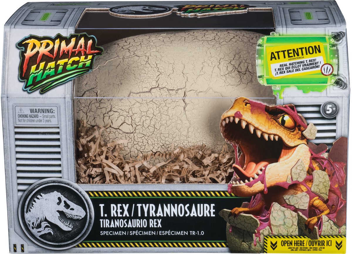 Dinosaure à couver interactif à trappe primale du monde jurassique