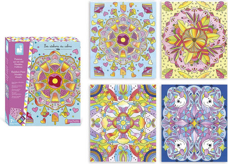 Janod - les ateliers du calme - peinture mandalas arc-en-ciel - coffret bricolage