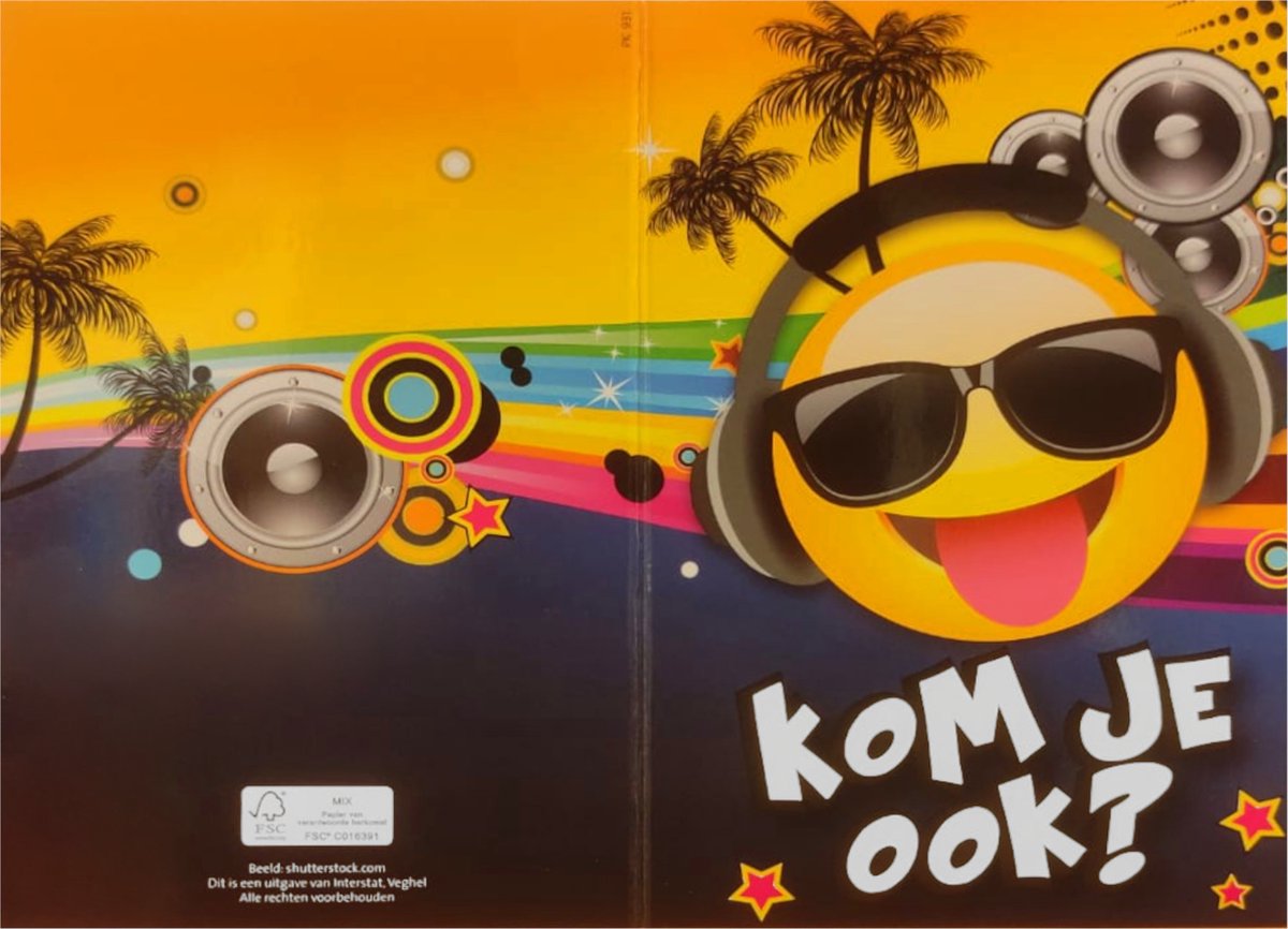 Cartes d'invitation Interstat - émoticône - dj tropical - 6 pcs.