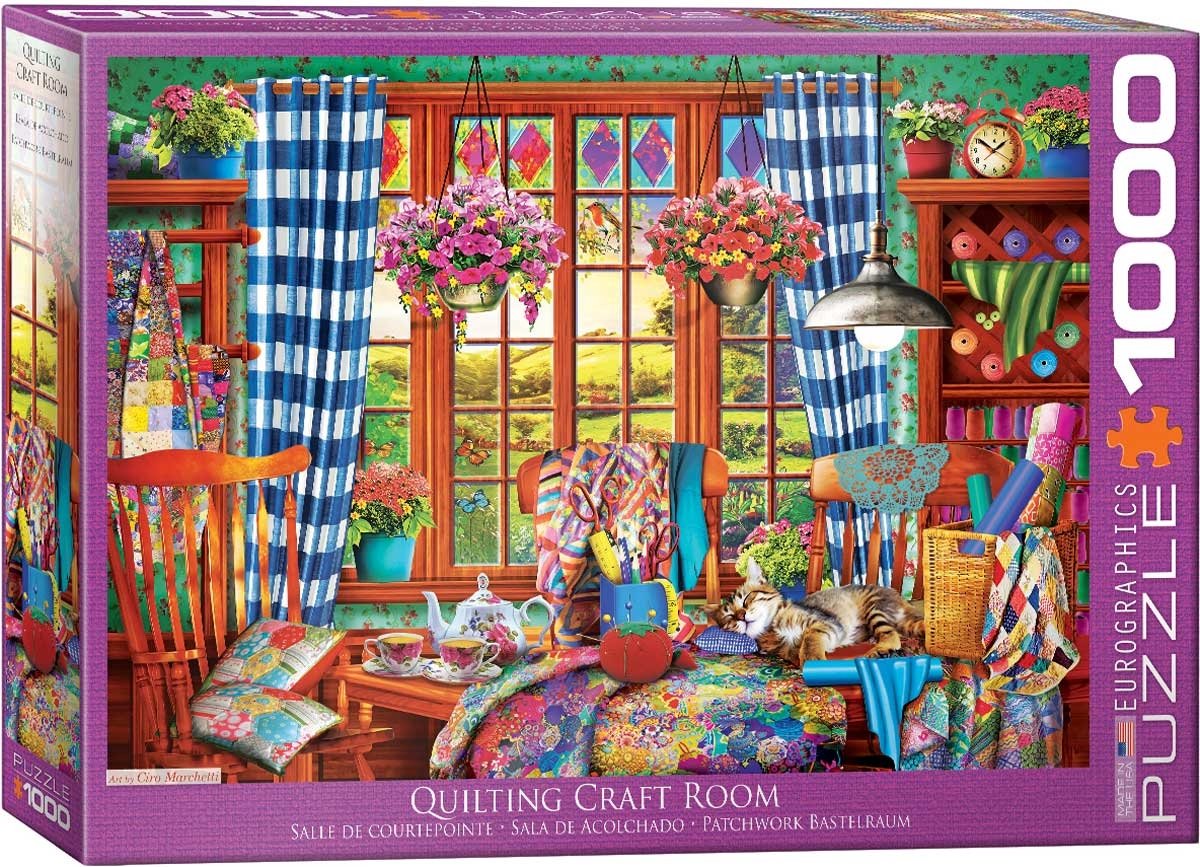 Eurographics - studio de courtepointe [salle d'artisanat de courtepointe] - 1000 pièces 68×48cm (l×h) - puzzle