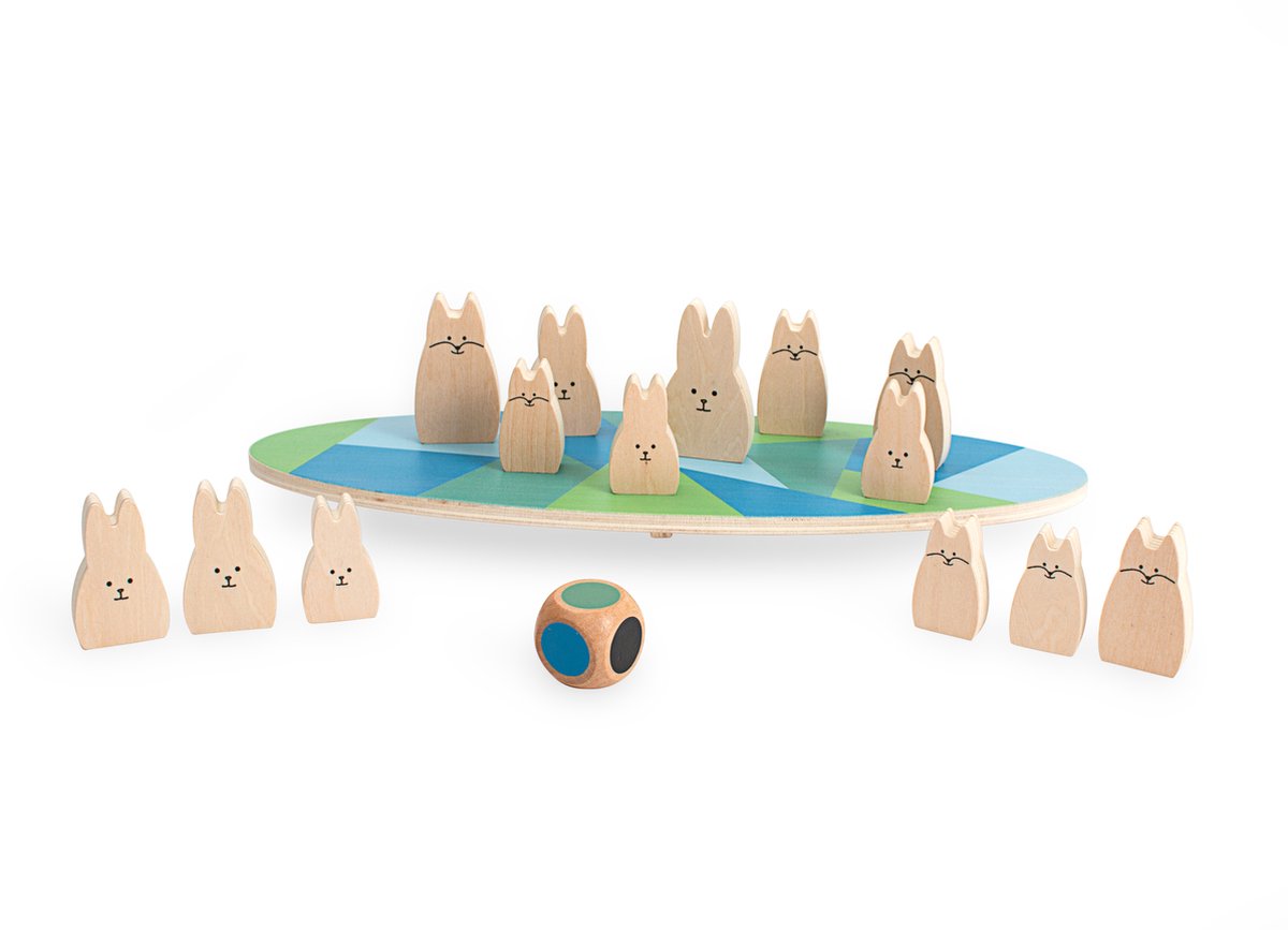 Bs jouets jeu d'équilibre en bois lapins