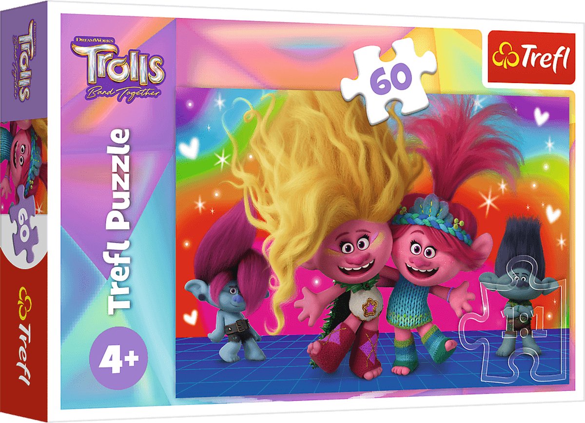 Puzzle Trefl - 60 pièces - Trolls amicaux Trolls universels 3.