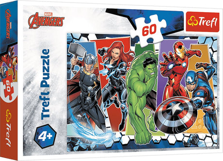 Trefl puzzle Marvel Avengers 60 pièces de super-héros en carton.