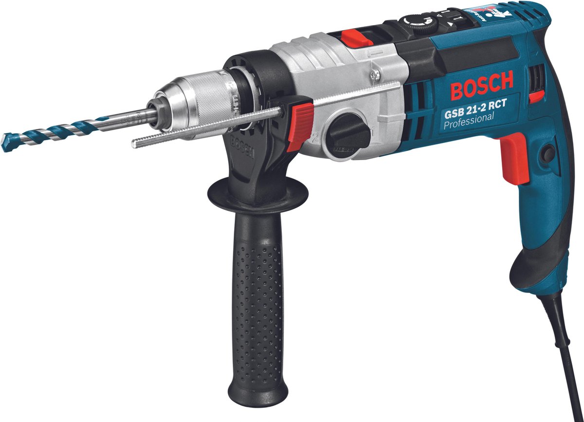 Perceuse à percussion Bosch GSB 21-2 RCT (butée de profondeur 210 mm, poignée, mandrin sans clé 13 mm)