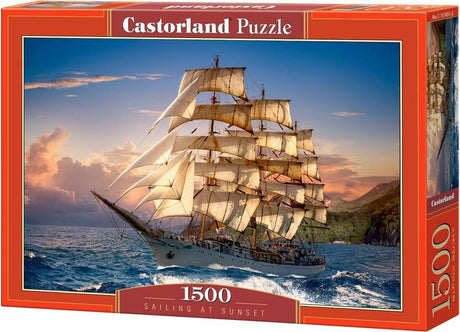 Castorland naviguant au coucher du soleil – puzzle – 1500 pièces – finition satinée – ajustement parfait – qualité européenne