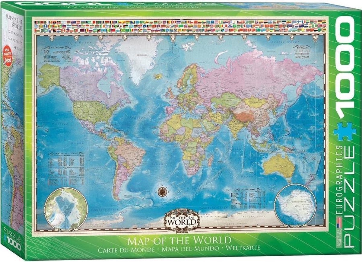 Eurographics - carte du monde [carte du monde] - 1000 pièces 68×48cm (l×h) - puzzle