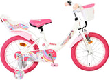 Vélo enfant licorne Volare - filles - 16 pouces - blanc