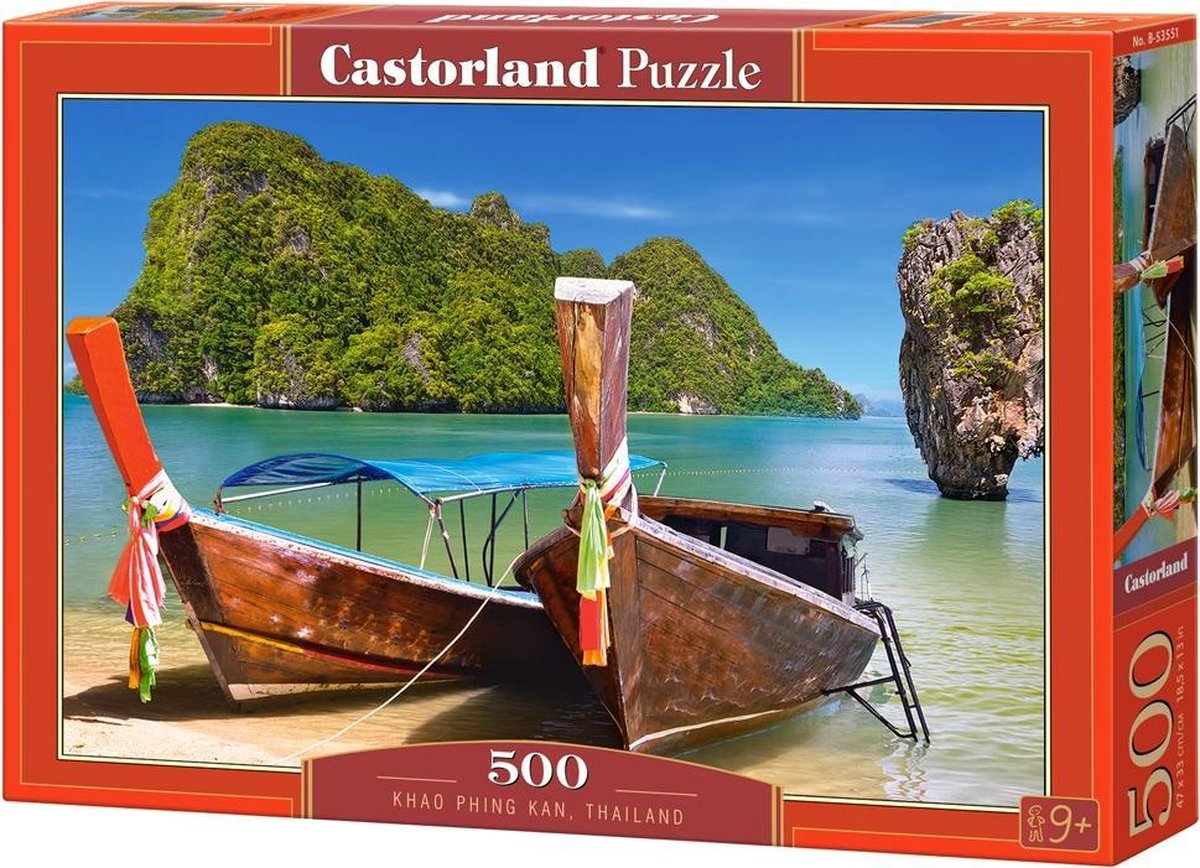 Castorland khao phing kan, thaïlande – puzzle – 500 pièces – finition satinée – ajustement parfait – qualité européenne