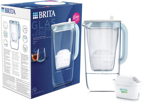 Carafe filtrante en verre Brita 2,5l + filtre à eau maxtra pro 1050449