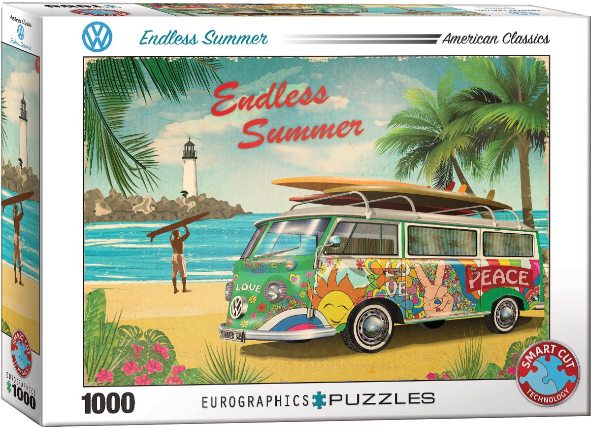Eurographics volkswagen - vw été sans fin - 1000 pièces 68×48cm (l×h) - puzzle