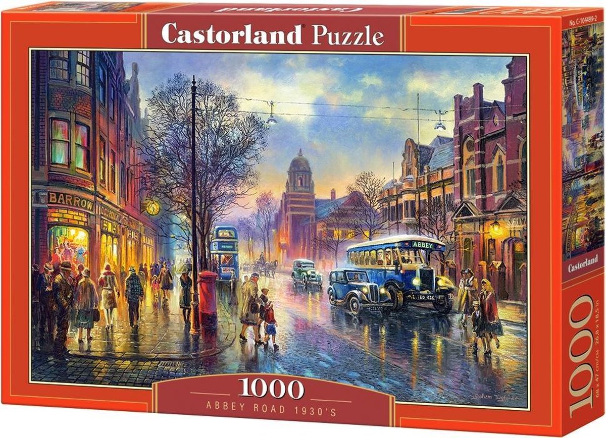 Route de l'abbaye de Castorland années 1930 - puzzle - 1 000 pièces - finition satinée - ajustement parfait - qualité européenne