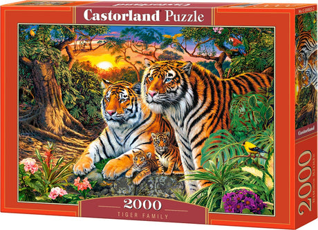 Famille de tigres de Castorland – puzzle – 2 000 pièces – finition satinée – ajustement parfait – qualité européenne