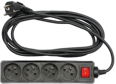 Vorel série 72630 - multiprise avec mise à la terre - 4 prises - 1,5m - noir