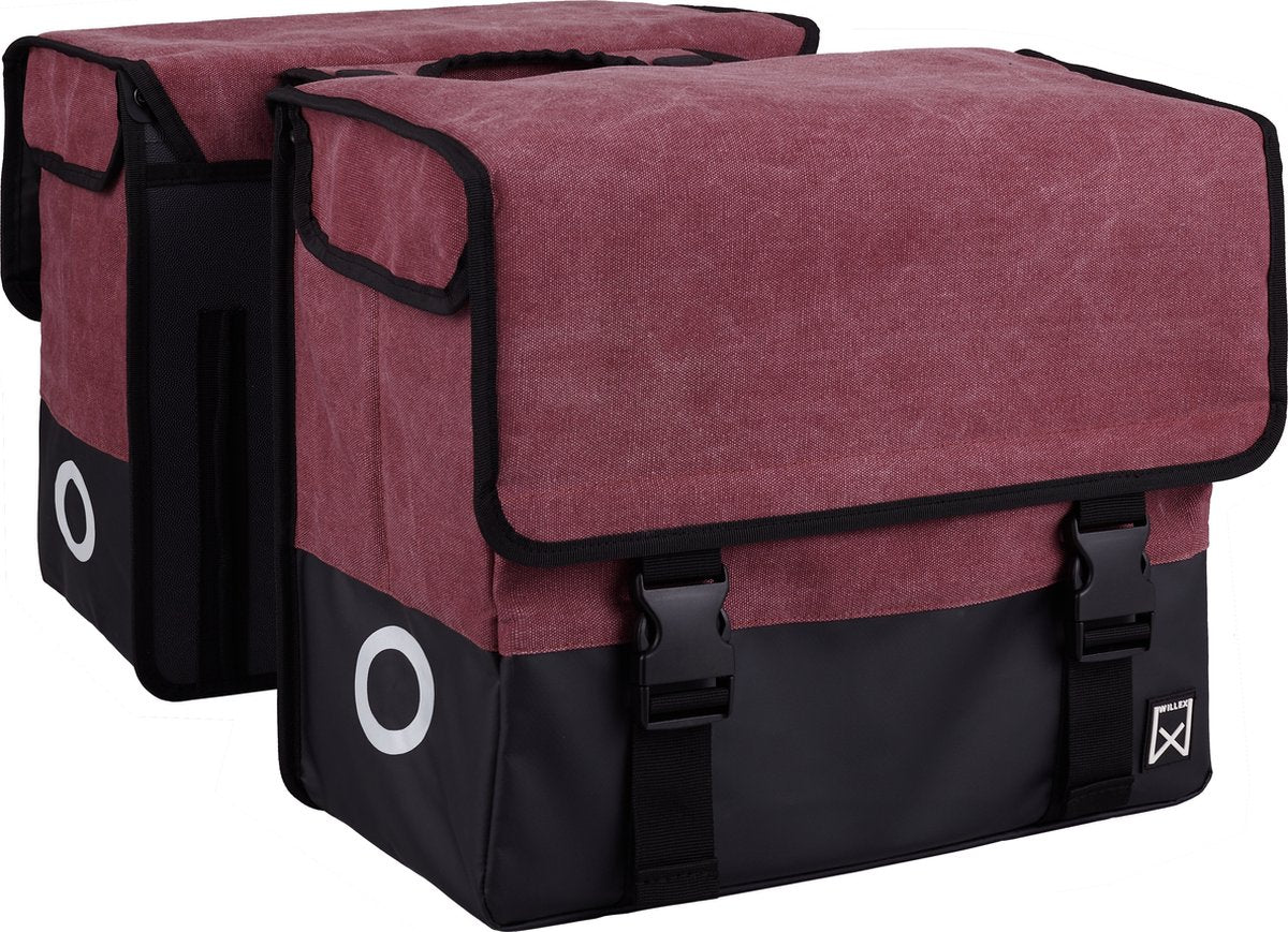 Willex sac en toile double plus violet rouge noir mat 40l