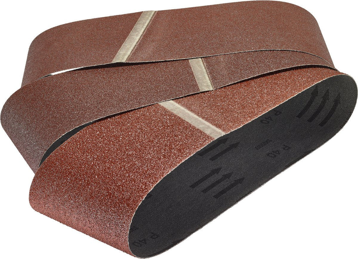 Wolfcraft - jeu de papier de verre pour ponceuses à bande 65 x 410 mm - grain 40,80,120 - 1899100