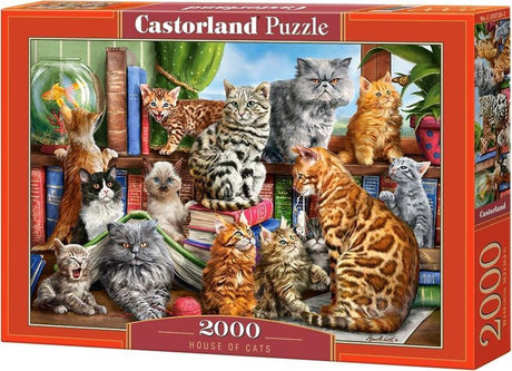 Maison des chats Castorland – puzzle – 2 000 pièces – finition satinée – ajustement parfait – qualité européenne