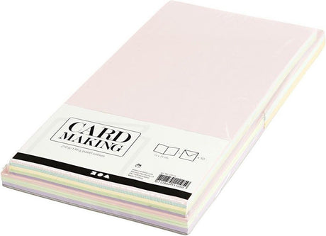 Cartes et enveloppes d'entreprise Creativ, format carte 15x15 cm, format enveloppe 16x16 cm, 110+220 gr, couleurs pastel, 50 set 1 boîte