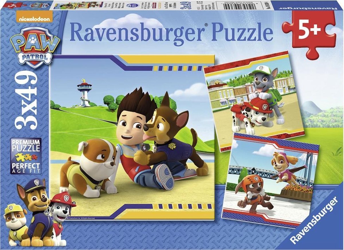 Ravensburger puzzle Paw Patrol : héros avec fourrure - 3x49 pièces - puzzle pour enfants