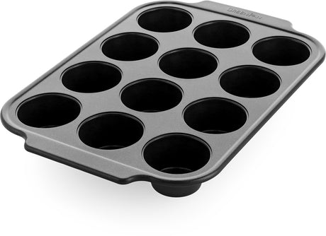 Moule à muffins bistro Greenpan - 12 muffins - revêtement antiadhésif sans PFA - moule en céramique - passe au four jusqu'à 230°c - noir