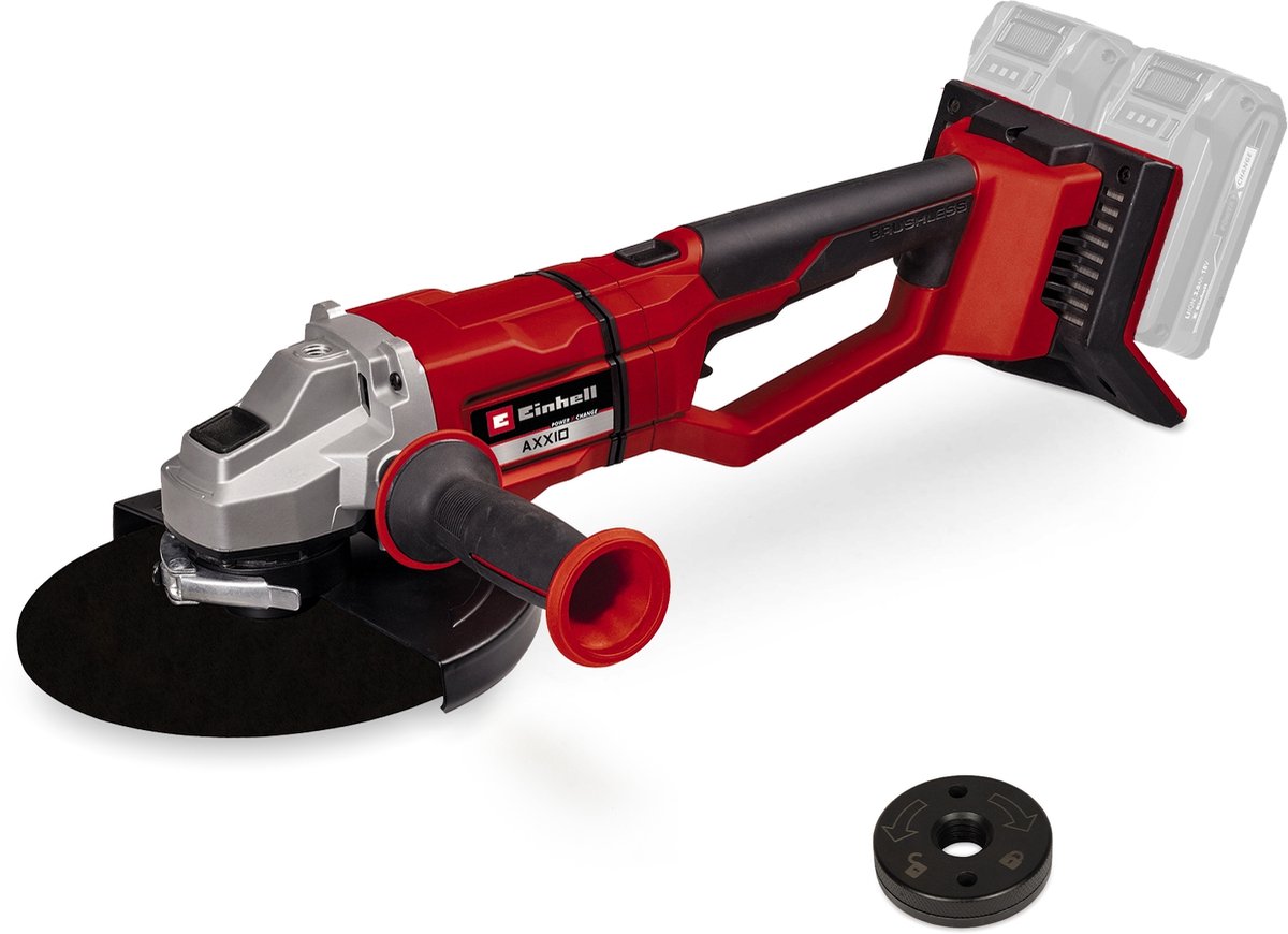 Meuleuse d'angle professionnelle sans fil Einhell axxio 36 230 q bl li solo - power x-change - 36 v li-ion - moteur sans balais - ø230 mm - 6 600 t min - max. profondeur de coupe : 70 mm - écrou à serrage rapide - excl. batterie, chargeur et meule