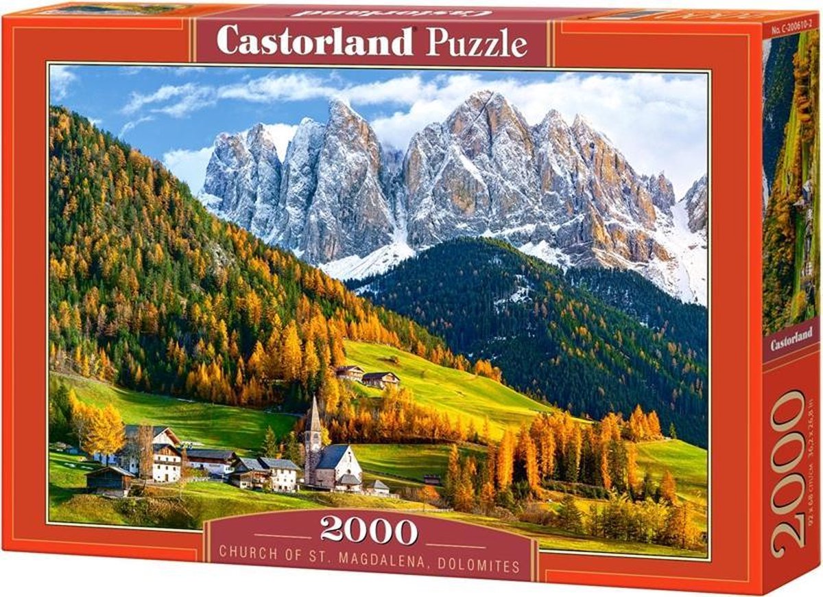Église de Castorland st. dolomites de magdalena – puzzle – 2 000 pièces – finition satinée – ajustement parfait – qualité européenne