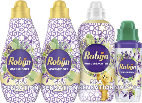 Robijn Perfect Match - Spa Sensation - 4 pièces - 2x détergent + 1 assouplissant + 1 parfum de lessive - Pack économique