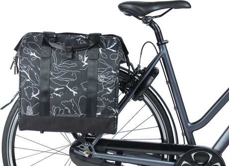 Basil Grand Flower Fietshopper - Sac à eau noire - Dispst avec boîte d'ordinateur portable - 23L